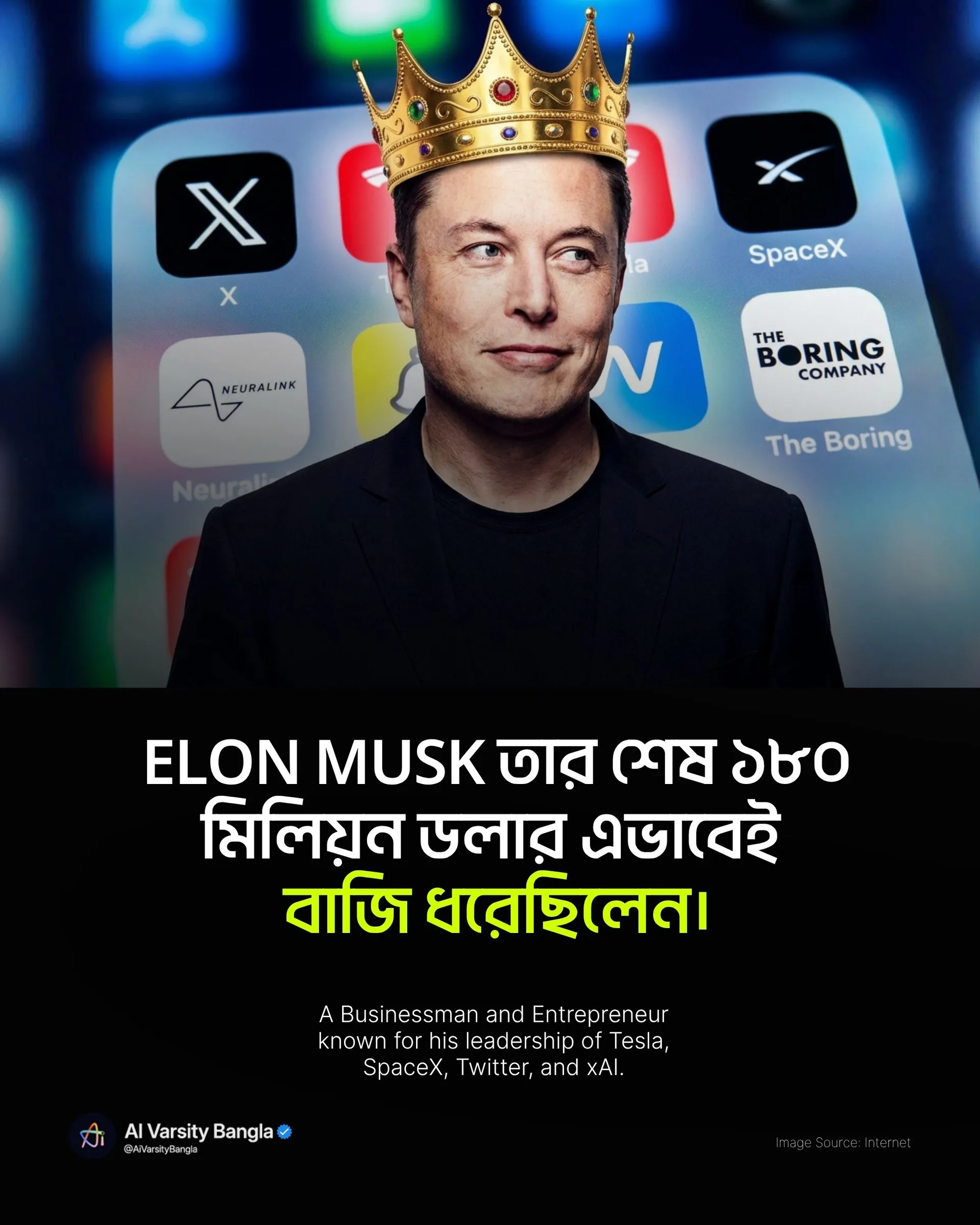 পকেটের শেষ ১৮০ মিলিয়ন ডলার বাজি ধরেছিলেন Elon Musk! দেউলিয়া হওয়ার দ্বারপ্রান্ত থেকে ঘুরে দাঁড়ানোর গল্প